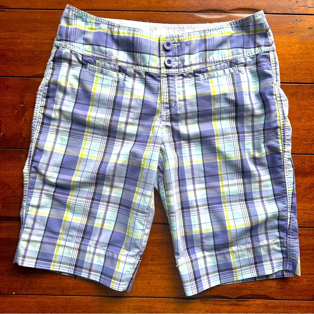 Madison Bermuda Shorts Plaid Blue and Yellow Shorts Some Stretch 10